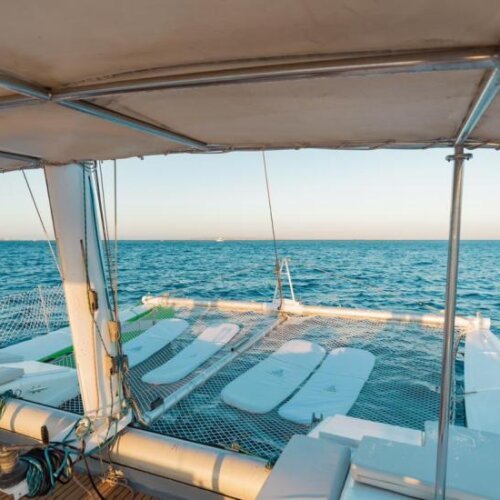 Catamaran relaxing area