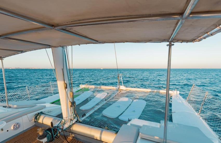 Catamaran relaxing area