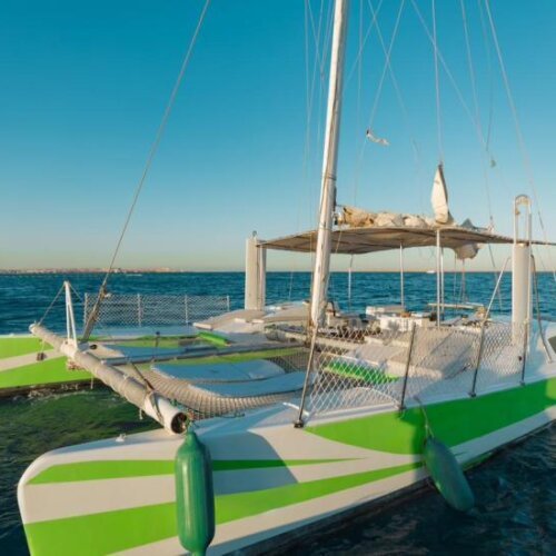 Private catamaran on the Red Sea