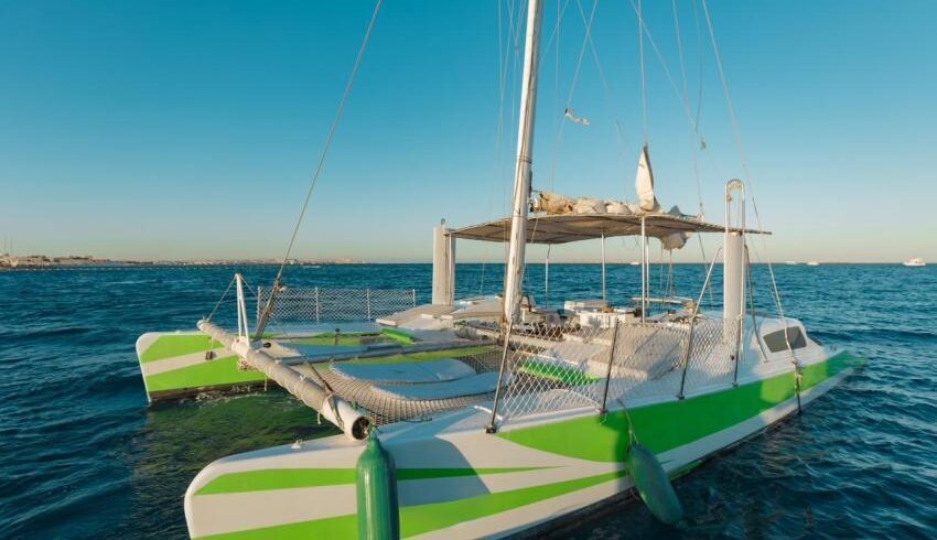 Private catamaran on the Red Sea