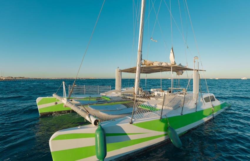 Private catamaran on the Red Sea