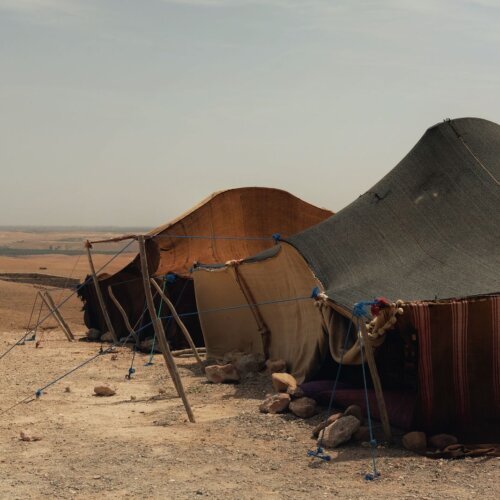 Traditional Bedouin tents in the desert