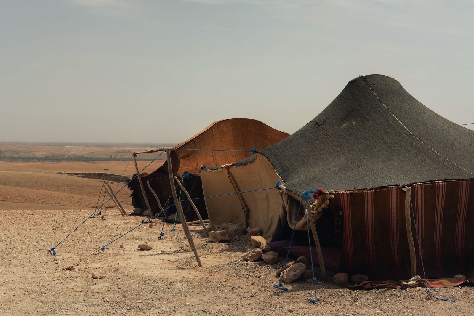 Traditional Bedouin tents in the desert