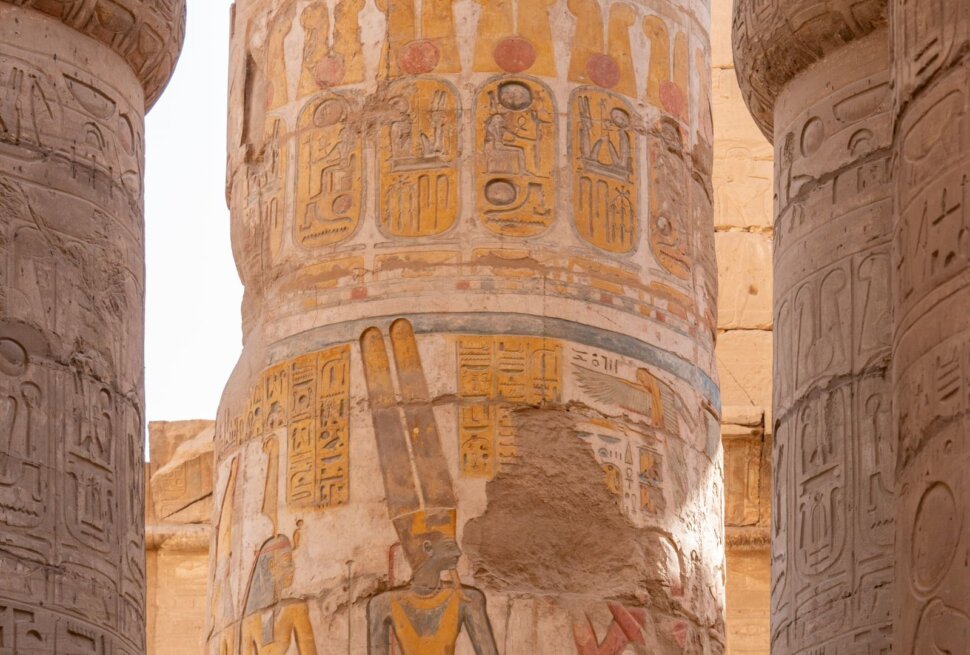 Columns of the Great Hypostyle Hall at Karnak Temple, Luxor