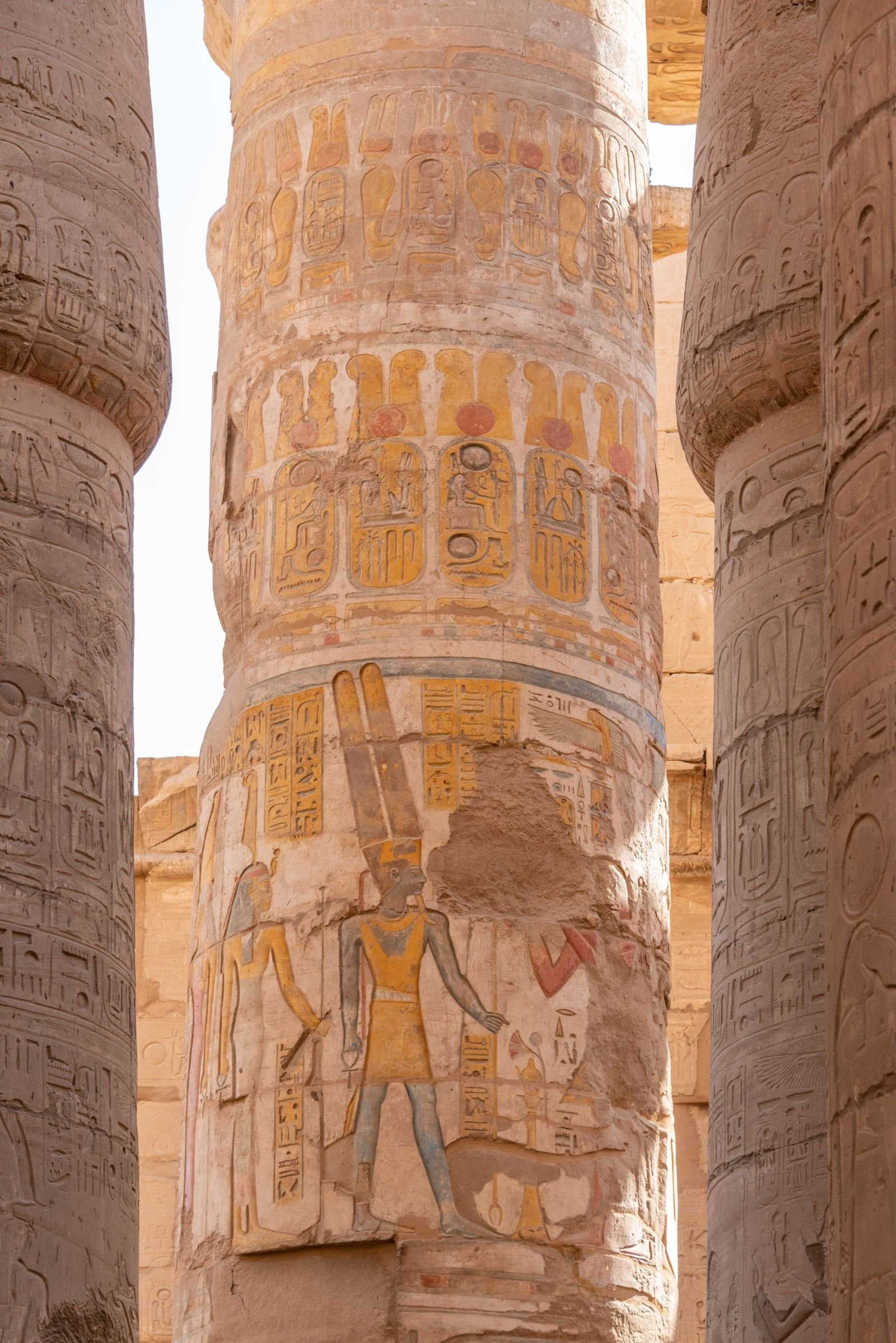 Columns of the Great Hypostyle Hall at Karnak Temple, Luxor