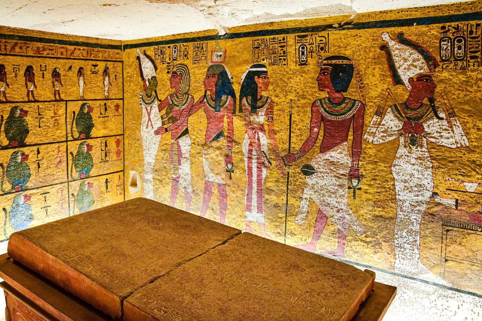 Wall paintings in the tomb of Tutankhamun, Valley of the Kings, Luxor
