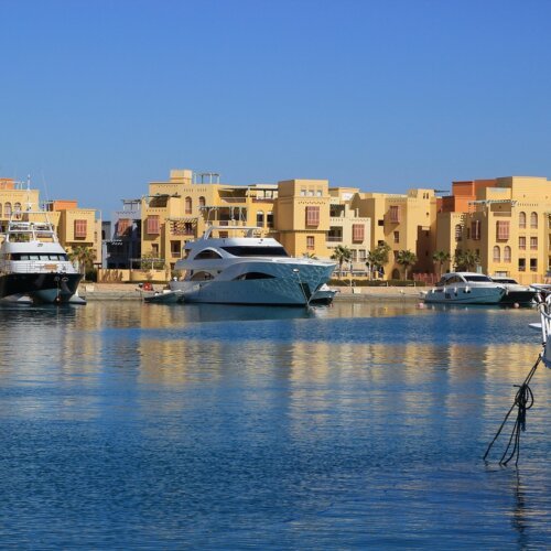 Lagoon in El Gouna, Red Sea, Egypt