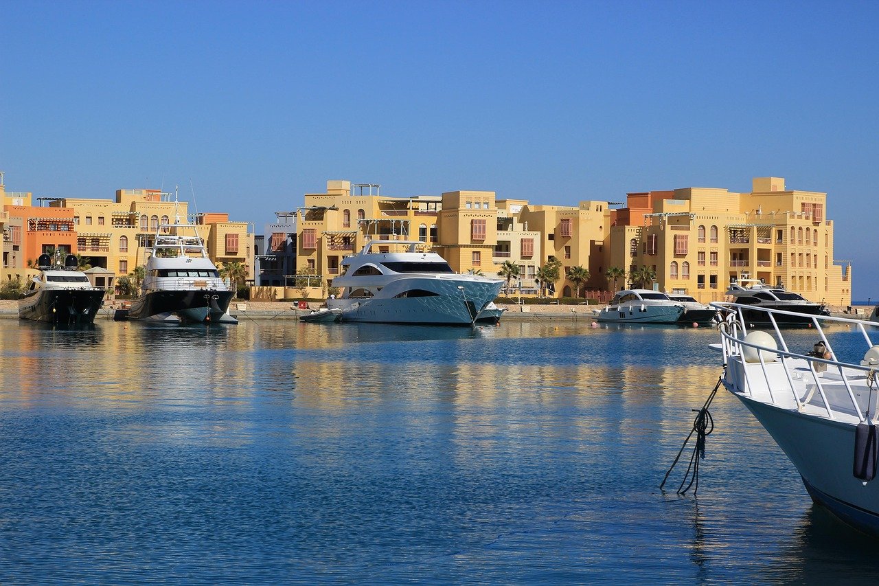 Lagoon in El Gouna, Red Sea, Egypt